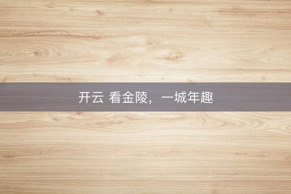 開云 看金陵，一城年趣