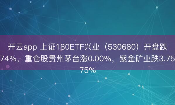 開云app 上證180ETF興業(yè)(530680)開盤跌0.74%,重倉股貴州茅臺(tái)漲0.00%,紫金礦業(yè)跌3.75%